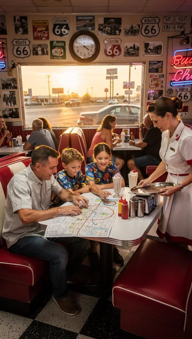 Путешественник изучает подробный план остановок на маршруте через национальные парки США